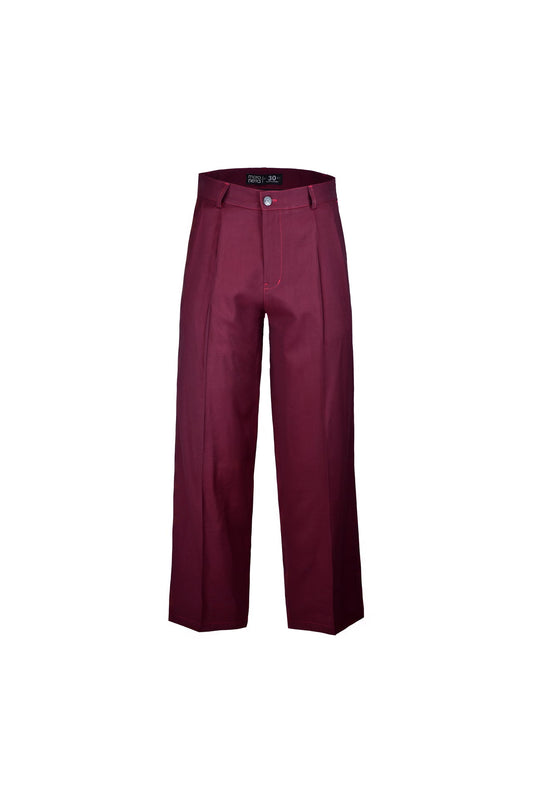 Burgundy wide leg pants