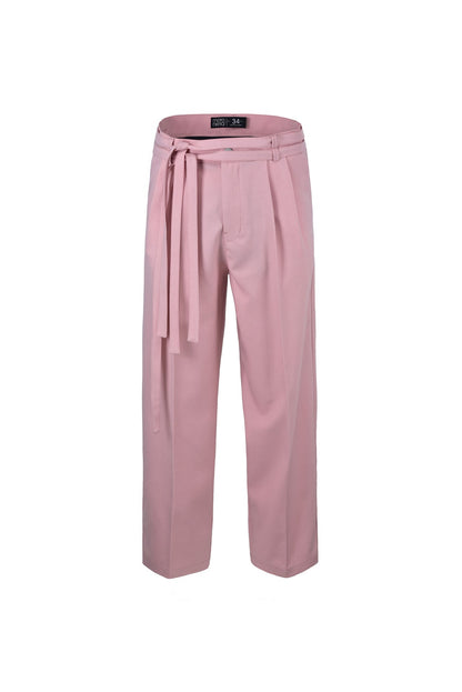 Pantalones holgados rosados de doble tira