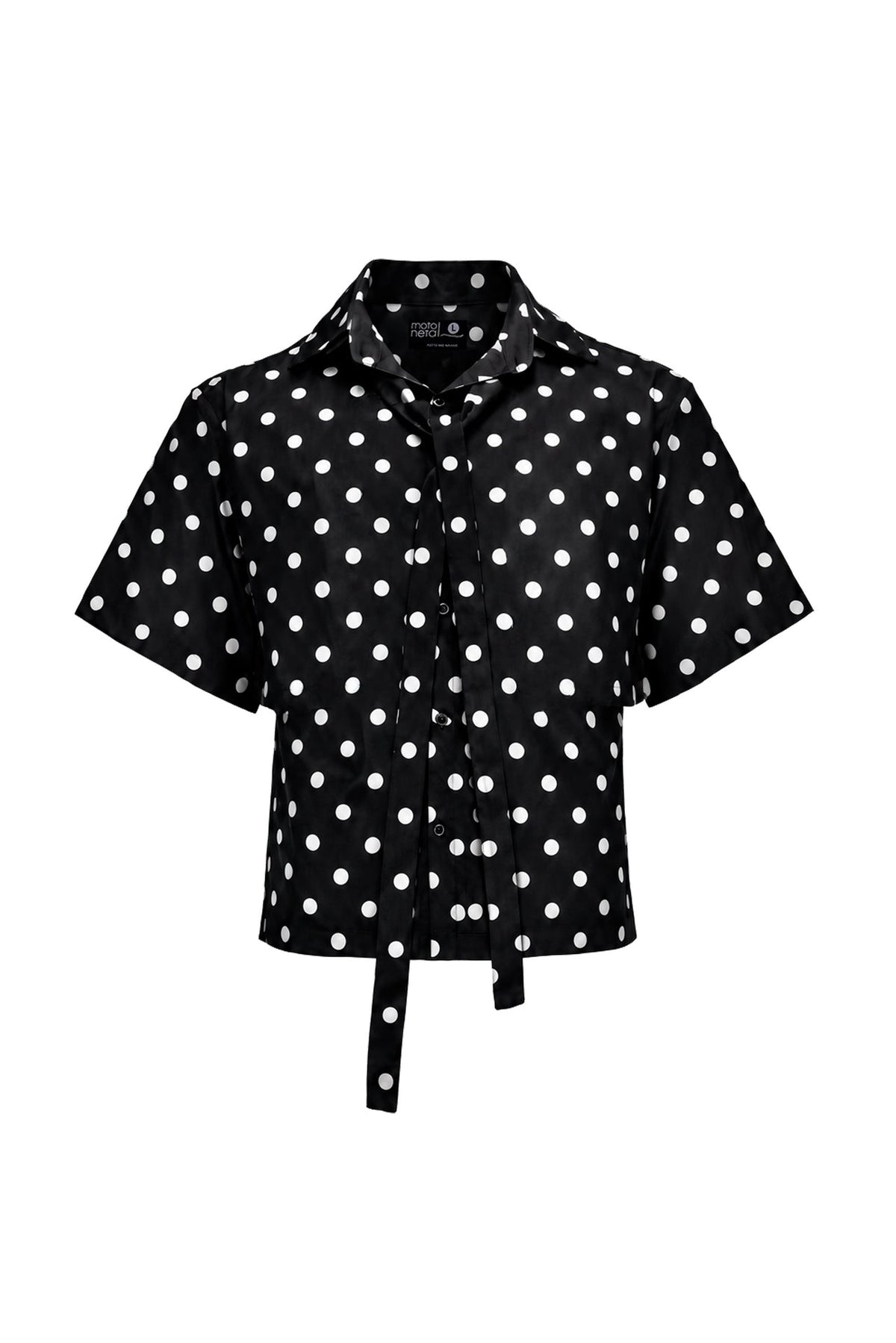 Polka Club Schwarzes Hemd mit Schleife