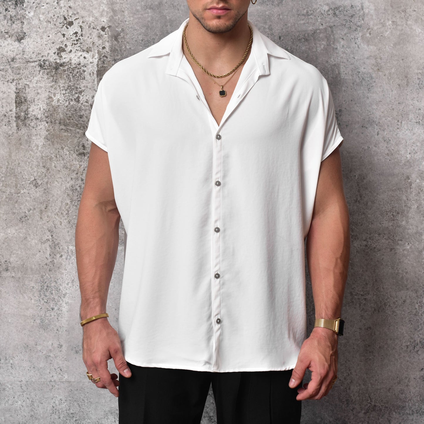 Oversized Batwing white Blouse