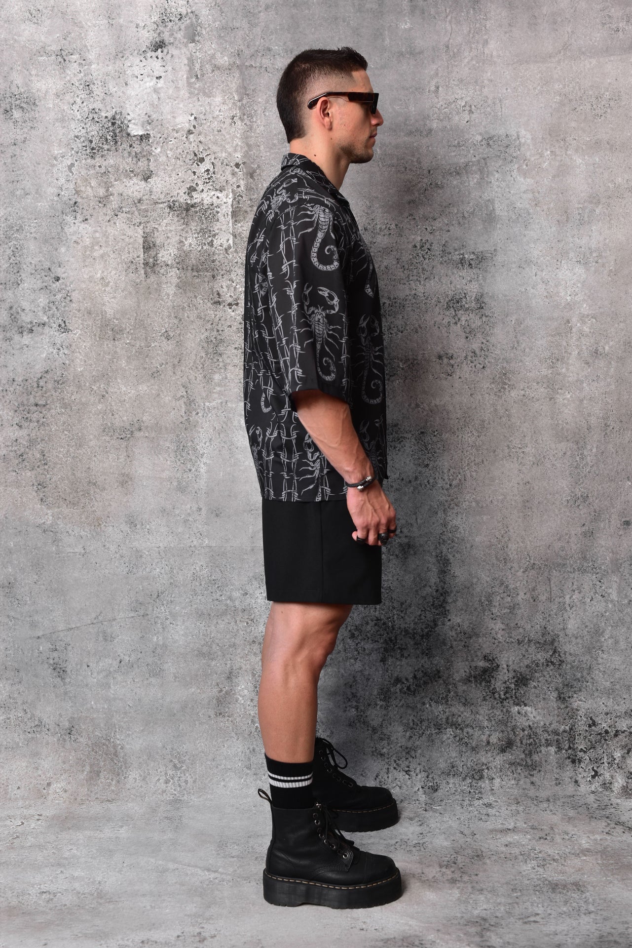 Scorpio Wire Black Boxy-Fit Shirt