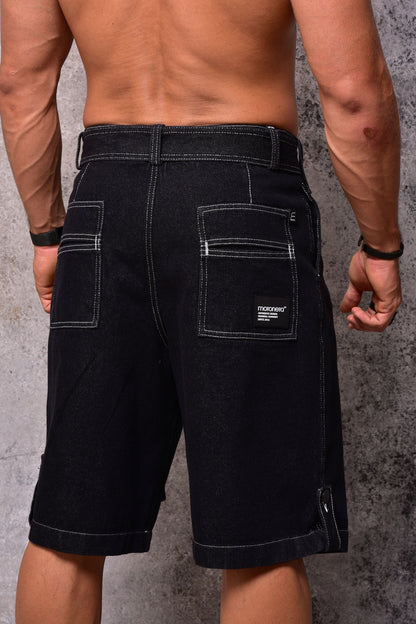 Tailored jort raw denim negro