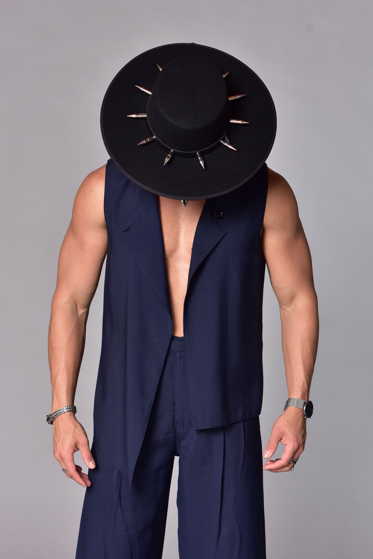 Extra long dog tache cordovan hat