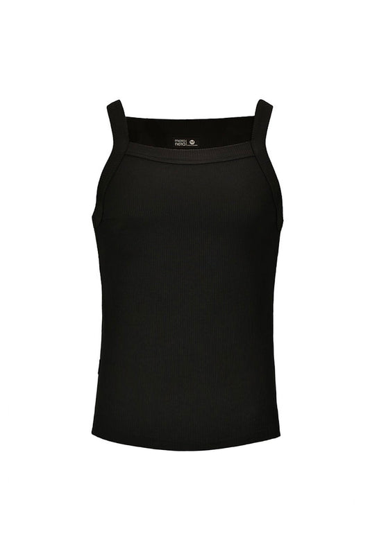 Camiseta de tirantes acanalada negra