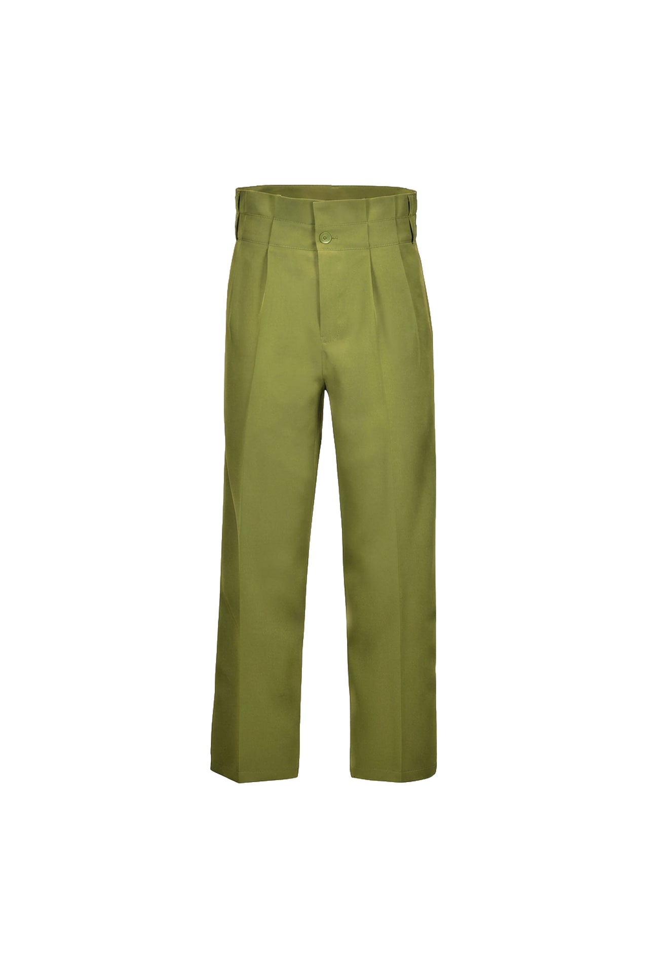 Olive Belted Wide-Leg Pants