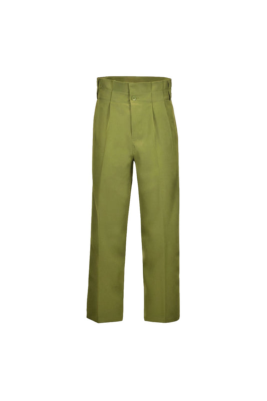 Olive Belted Wide-Leg Pants