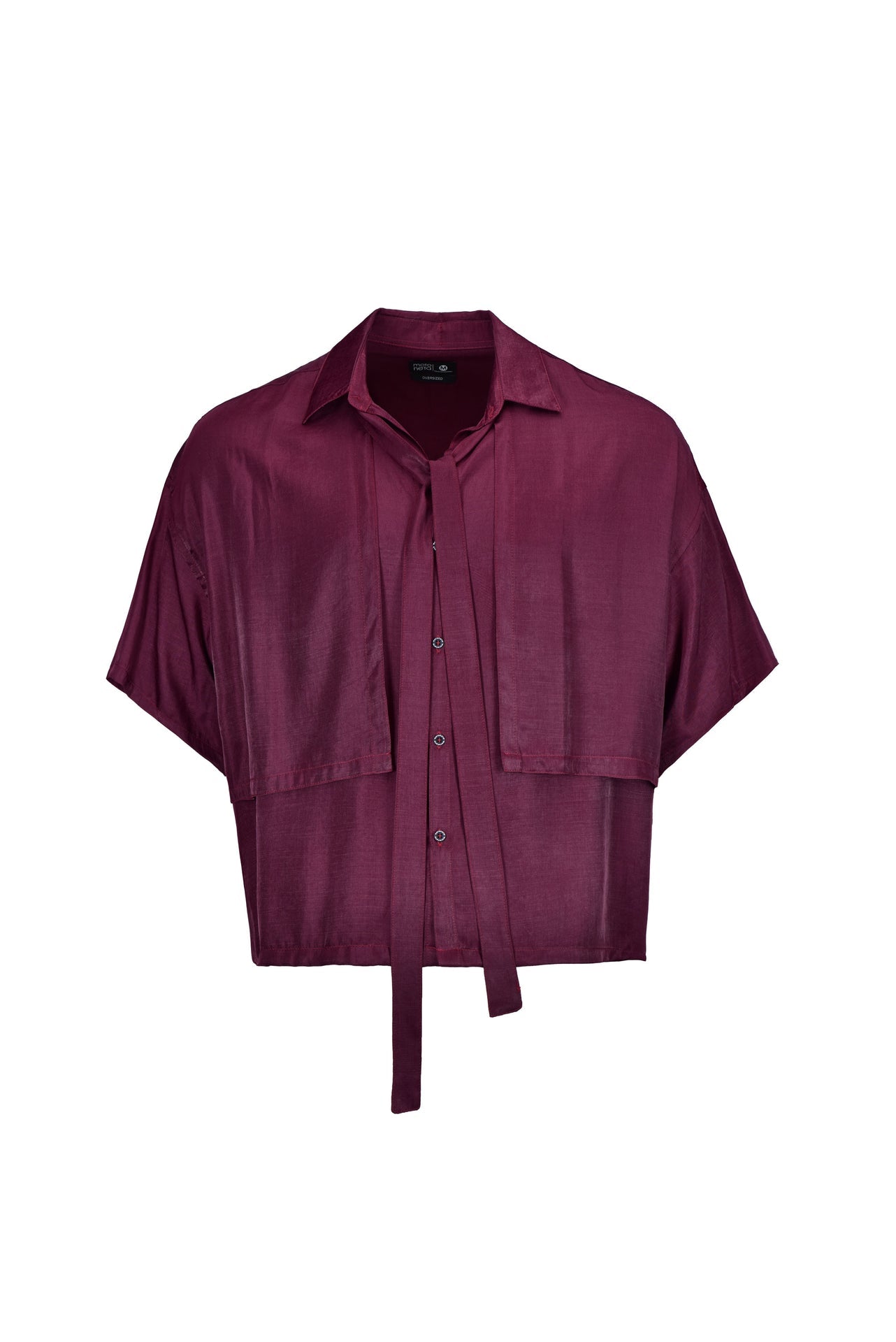 Burgundy Boxy Fit crop top shirt