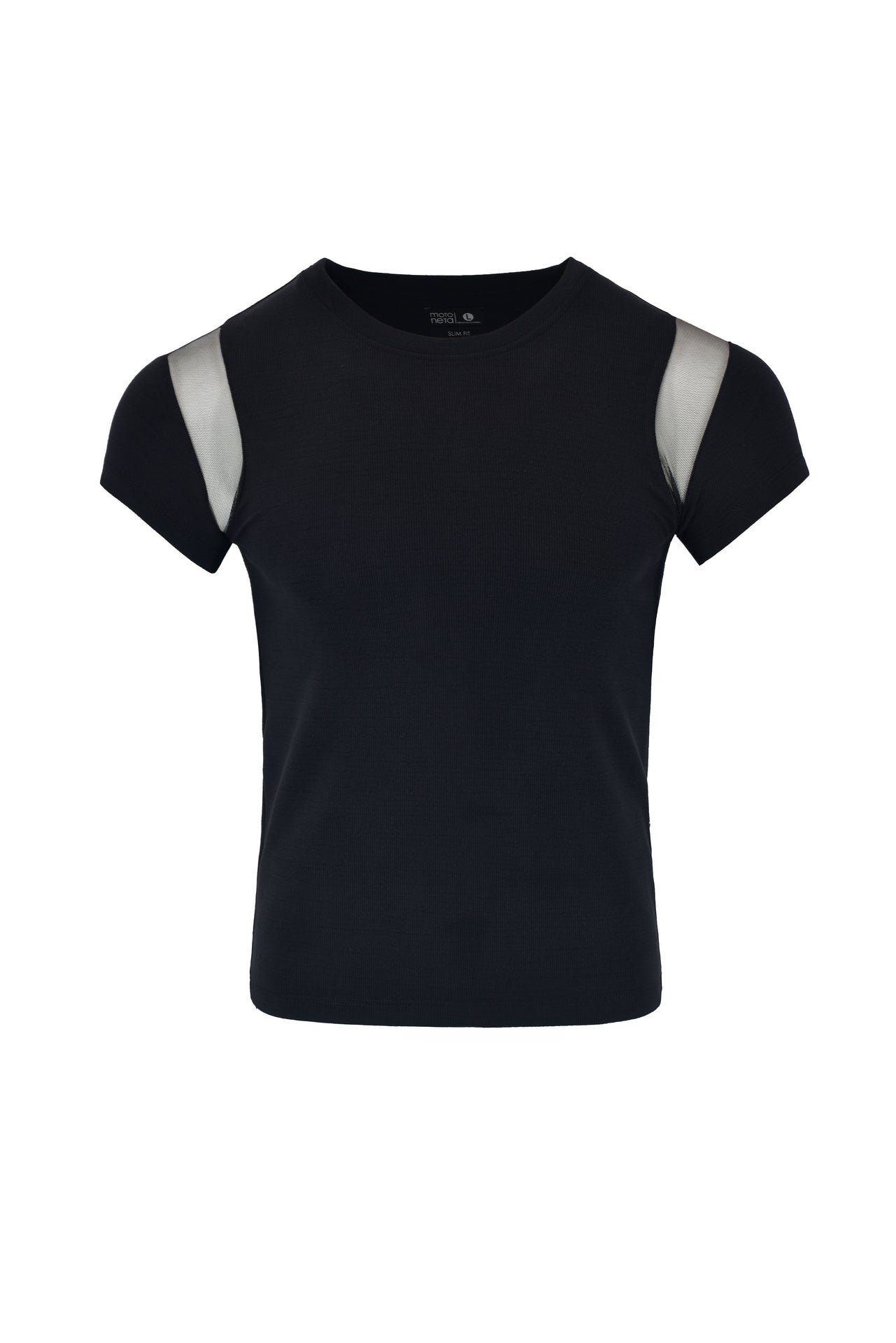 Baby tee black mesh T-shirt